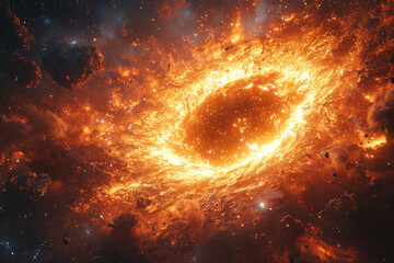 Wall Mural - a star exploding into a galaxy, representing the birth of an entire universe from one single event. 