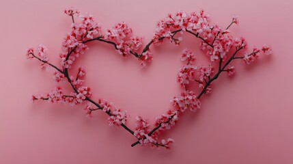 Wall Mural - Heart Shape Made Out of Flowers