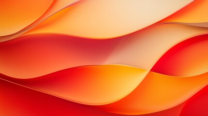 Poster - Vibrant orange and red wave patterns create a dynamic abstract design evoking warmth and energy in modern artistic style