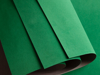 Aufkleber - Paper texture background. Premium designer sheet with deep emerald shade and elegant structure. Clean, modern layers of soft felt fabric and flocked material. Chic, monochrome