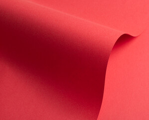Aufkleber - Paper texture background. Premium, abstract surface with bold, vibrant red, crimson, and cherry shades. Luxury matte sheet with grainy texture, wavy geometric structure, and clean