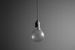 © Outkast - A Single Light Bulb Hanging from the Ceiling Against a Gray Background