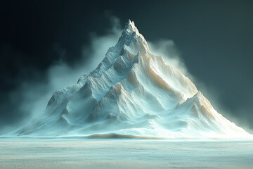 Wall Mural - a mountain forming from a pile of sand, symbolizing the creation of something monumental from the sm