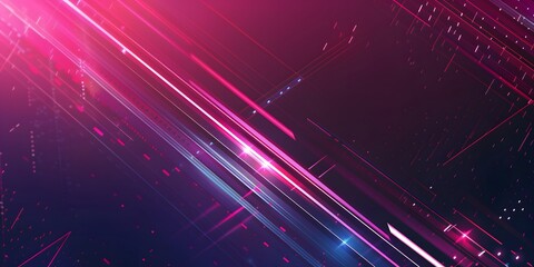 Dark pink abstract background with glowing arrow lines. Modern shiny blue geometric lines design. Technology futuristic concept. Horizontal banner template. Suit for cover, header, poster, banner, web