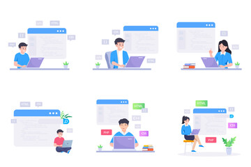 Wall Mural - web development modern flat design vector concept.
