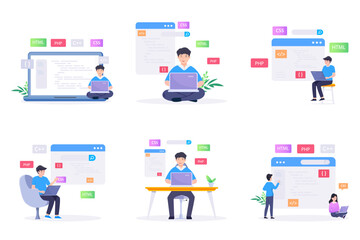 Wall Mural - web development modern flat design vector concept.