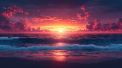 sunset over the ocean
