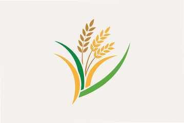 Rice logo vector art illustration 