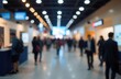 © yuntunen - Blur, defocused background of public exhibition hall. Business tradeshow, job fair, or stock market. Organization or company event, commercial trading, or shopping mall marketing advertisement concept