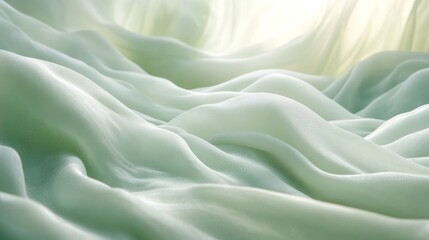 Poster - Soft, flowing fabric creates gentle waves in a serene environment, beautifully illuminated by warm, diffused light, evoking calmness and tranquility.