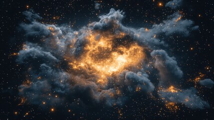 Wall Mural - A mesmerizing black hole devours a nearby star, drawing in cosmic light and energy amidst the vastness of space