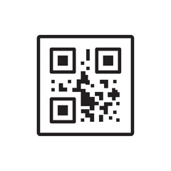 qr code icon simple thin outline