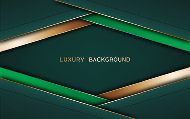 Modern elegant diagonal overlapped green with golden. luxury background style