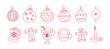 © venimo - Vector whimsical christmas line illustrations, merry christmas and festive vibes,  line shapes and forms, icons and design elements in line style