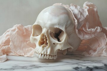 Wall Mural - Still life with human skull the abstract image - generative ai