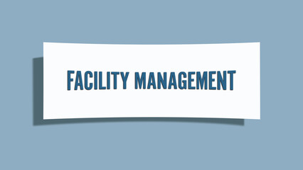 Wall Mural - Facility Management. A card isolated on blue background.