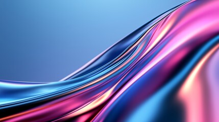 Wall Mural - a vibrant wave of flowing colors in shades of blue, purple, and pink, creating a dynamic and modern 