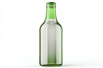 Poster - A green bottle of water is sitting on a white background, prohibition sign or symbol