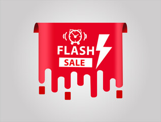 Red flat sale banner for flash sale banner and poster