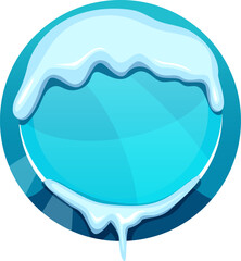 Wall Mural - ice button. round frozen game ui element