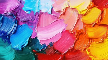 Poster - A vivid artists palette showcases a spectrum of vibrant paint colors, perfect for sparking creativity and inspiration.