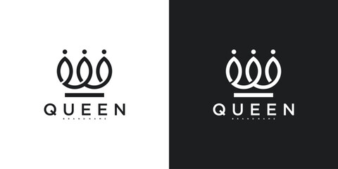 Poster - Royal Princess queen crown logo design. Premium Vector