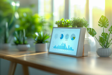 ESG digital dashboard in corporate environment