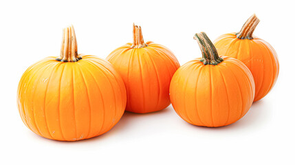 Halloween pumpkins isolated on white background, pumpkin design, autumn vegetable harvest and countryside farmers market