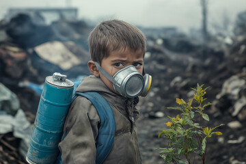 Environmental pollution future of children and people polluted world