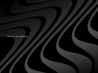 Abstract futuristic dark black background with modern wave design. Realistic 3d wallpaper with flowing lines. Perfect background for posters, websites, brochures, banners, apps, etc.