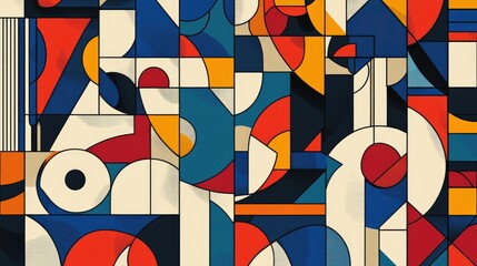 Abstract geometric pattern in line art style