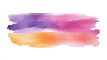 Wall Mural - Colorful brushstroke watercolor illustration on a white background