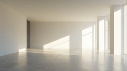  Realistic interior of an empty apartment in 3D rendering