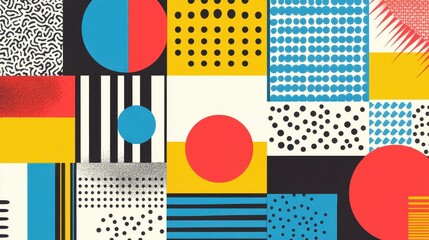 Poster - Experience the allure of retro patterns, combining vivid shapes and textures for an eyecatching, unique style.