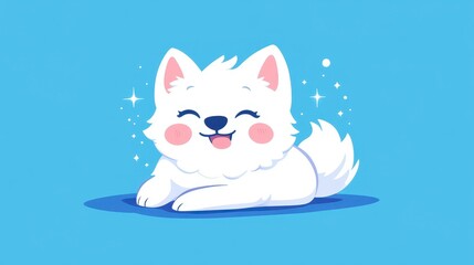 Sticker - Adorable tiny pup in lively cartoon art, bursting with color and charm, perfect for dog lovers and fun illustrations.