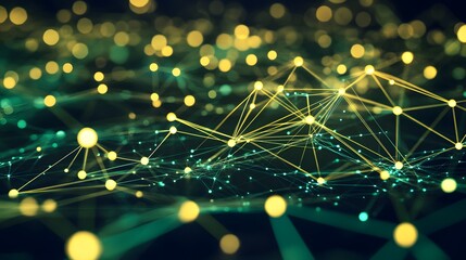 Cyber big data flow. Blockchain data fields. Network line connect stream.