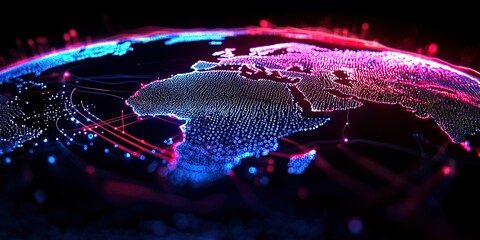 earth high-tech background with dynamic masterpiece of geospatial data