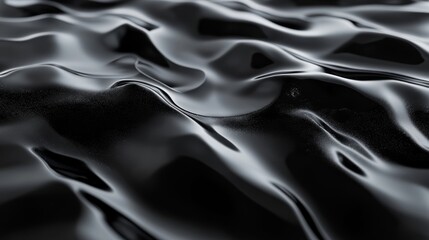 A vast, glossy black surface with a faint