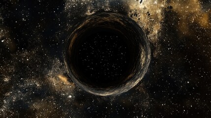 Wall Mural - Digital illustration of a black hole in space 3D cartoon rendering