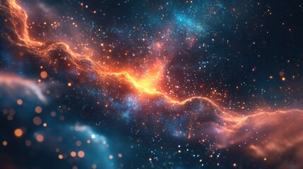 Wall Mural - 3D illustration of the Big Bang in space depicting the birth of the universe in a cartoon style
