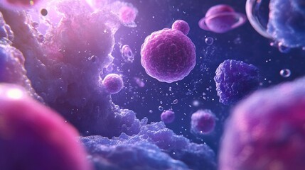 Wall Mural - Galaxy and nebula in a 3D cartoon rendering