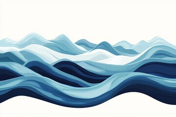 Wall Mural - a painting of a wave in blue and white