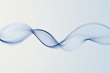 Wall Mural - a blue wave of smoke on a white background