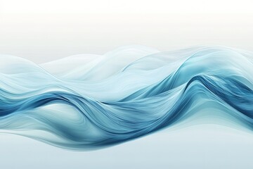 Wall Mural - a painting of a wave in blue and white