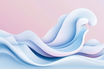 Wall Mural - a pink and blue abstract background with waves