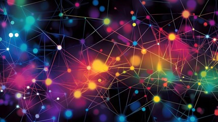 Abstract polygonal vector science background with connecting dots and lines.
