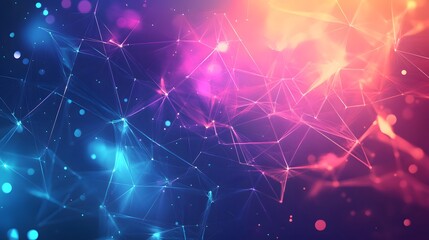 Abstract polygonal vector science background with connecting dots and lines.
