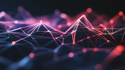 Abstract polygonal vector science background with connecting dots and lines.