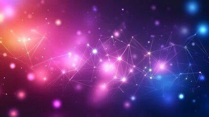 Abstract polygonal vector science background with connecting dots and lines.