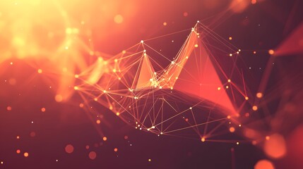 Abstract polygonal vector science background with connecting dots and lines.